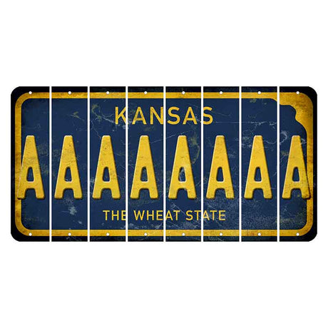 Kansas The Wheat State Cut License Plate Strips (Set of 8) A