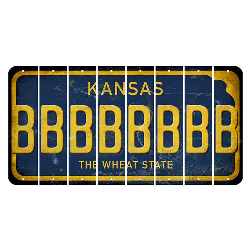 Kansas The Wheat State Cut License Plate Strips (Set of 8) B