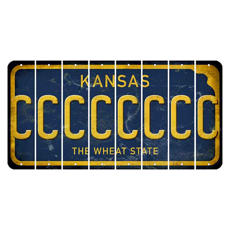 Kansas The Wheat State Cut License Plate Strips (Set of 8) C