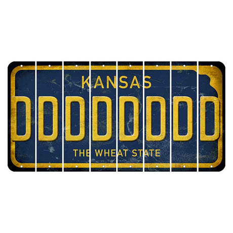 Kansas The Wheat State Cut License Plate Strips (Set of 8) D