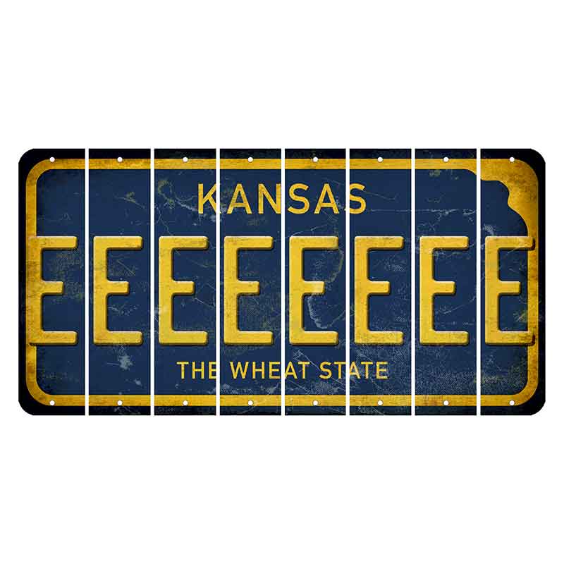 Kansas The Wheat State Cut License Plate Strips (Set of 8) E