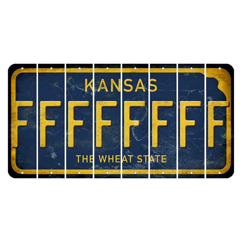 Kansas The Wheat State Cut License Plate Strips (Set of 8) F