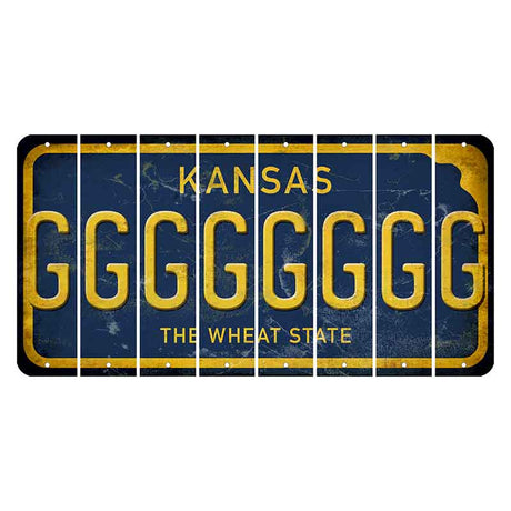 Kansas The Wheat State Cut License Plate Strips (Set of 8) G