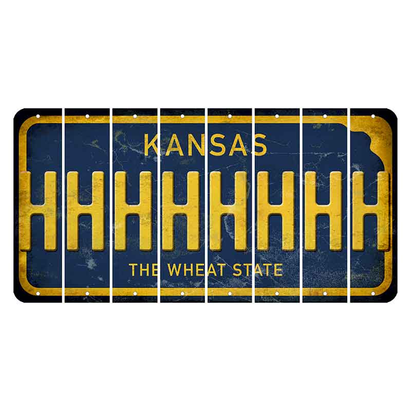 Kansas The Wheat State Cut License Plate Strips (Set of 8) H