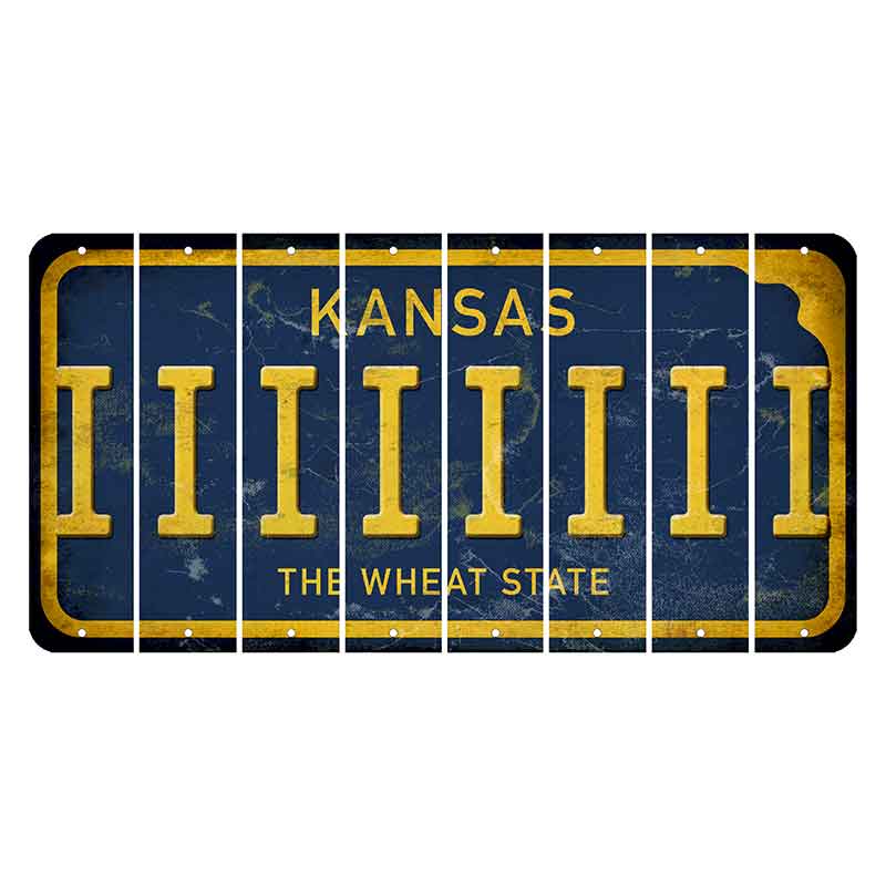 Kansas The Wheat State Cut License Plate Strips (Set of 8) I