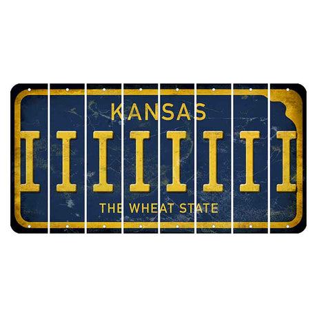 Kansas The Wheat State Cut License Plate Strips (Set of 8) I