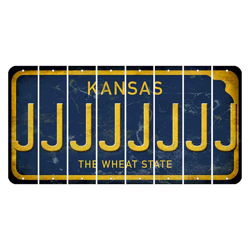 Kansas The Wheat State Cut License Plate Strips (Set of 8) J