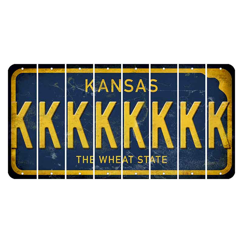 Kansas The Wheat State Cut License Plate Strips (Set of 8) K