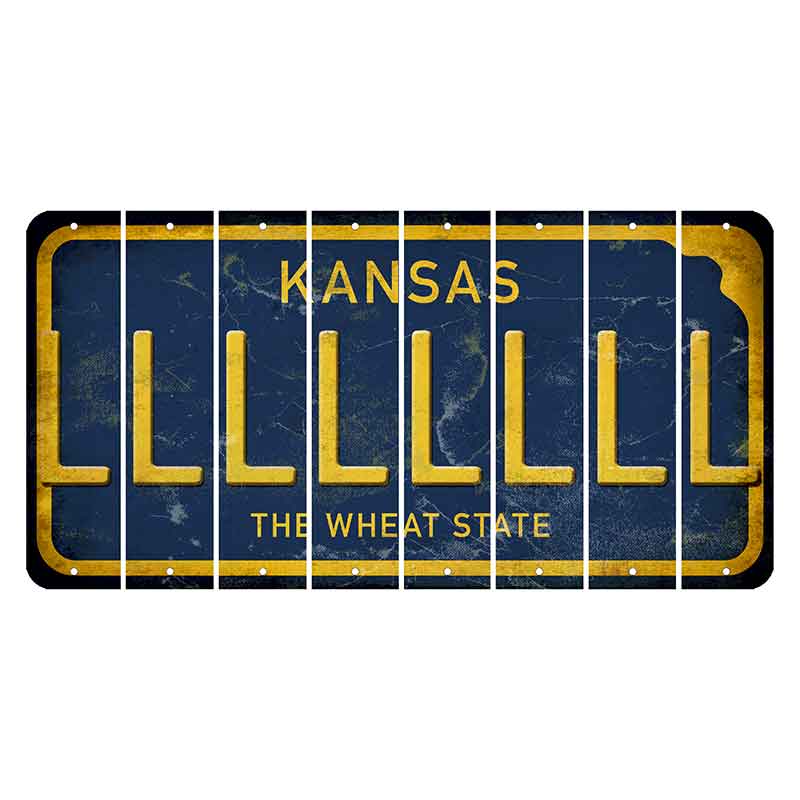 Kansas The Wheat State Cut License Plate Strips (Set of 8) L