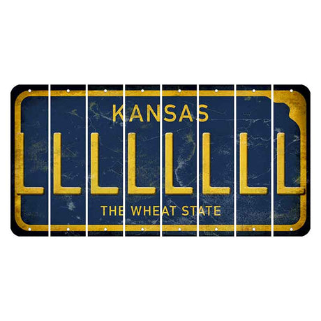 Kansas The Wheat State Cut License Plate Strips (Set of 8) L