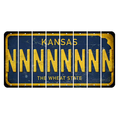 Kansas The Wheat State Cut License Plate Strips (Set of 8) N