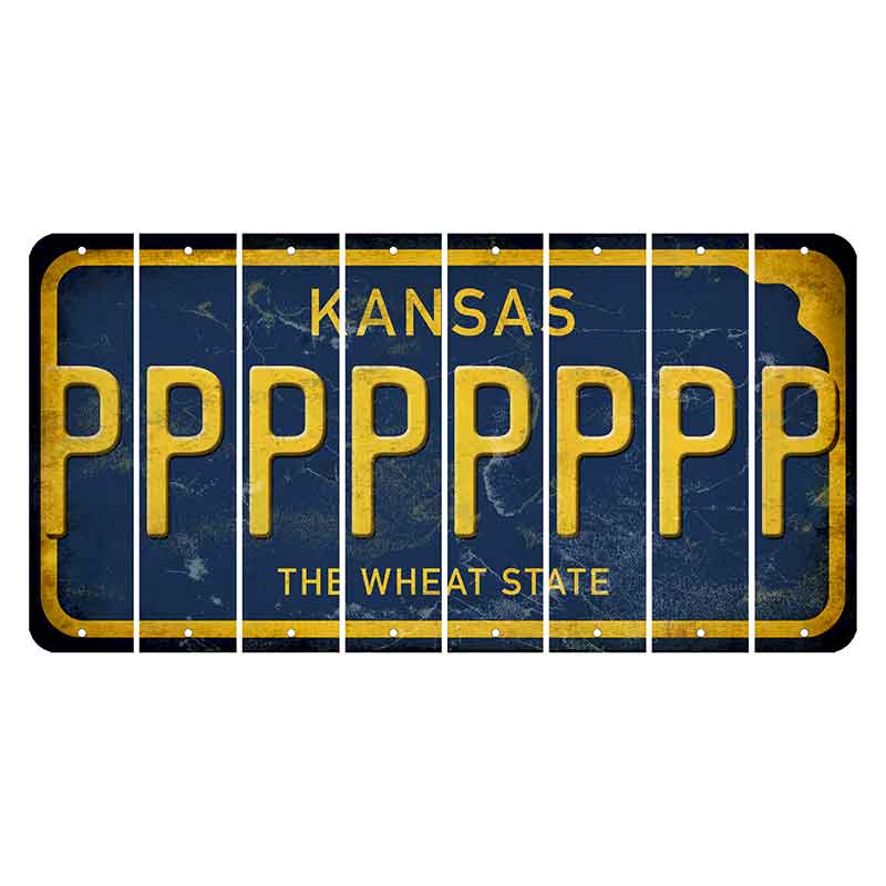 Kansas The Wheat State Cut License Plate Strips (Set of 8) P