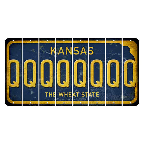 Kansas The Wheat State Cut License Plate Strips (Set of 8) Q