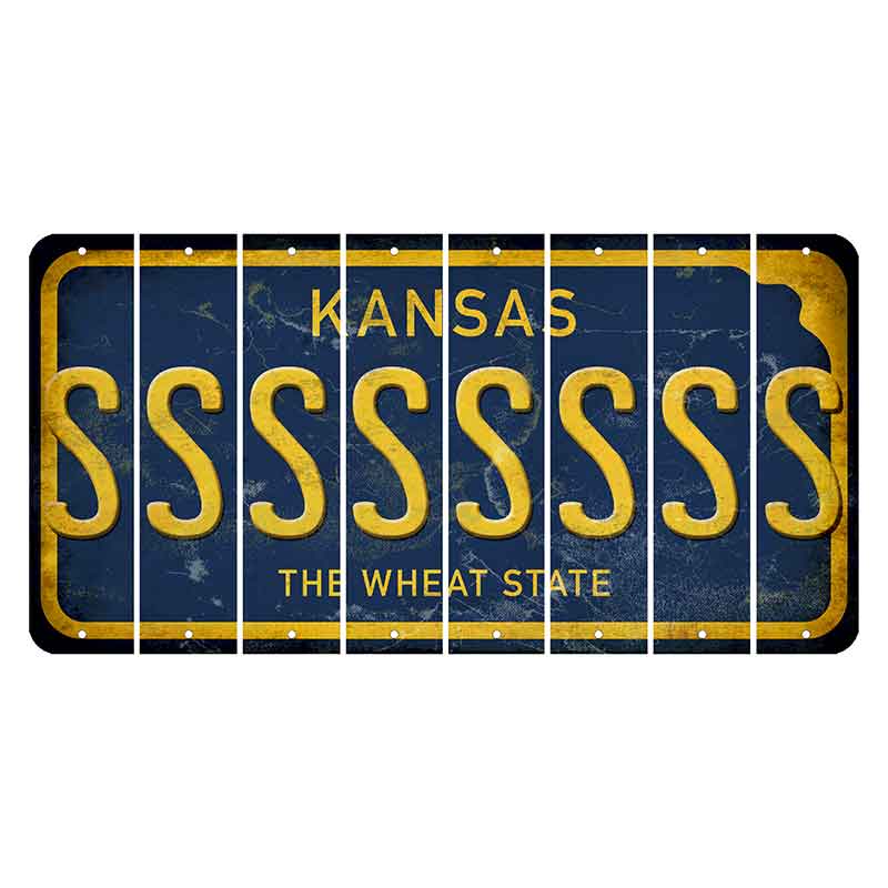 Kansas The Wheat State Cut License Plate Strips (Set of 8) S