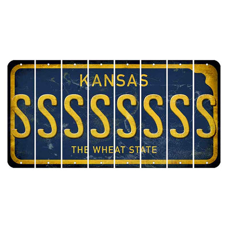 Kansas The Wheat State Cut License Plate Strips (Set of 8) S