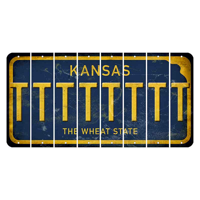 Kansas The Wheat State Cut License Plate Strips (Set of 8) T