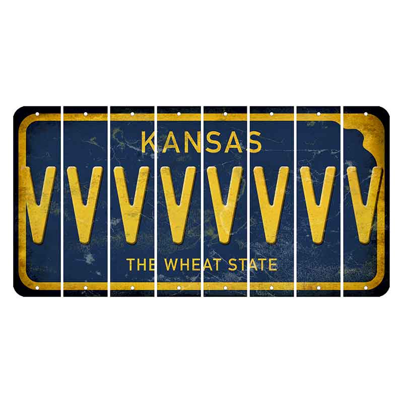 Kansas The Wheat State Cut License Plate Strips (Set of 8) V