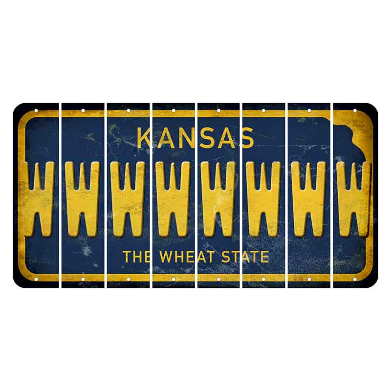 Kansas The Wheat State Cut License Plate Strips (Set of 8) W