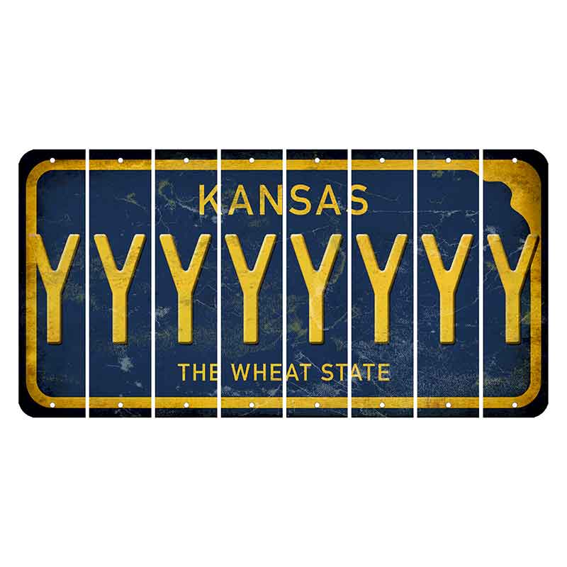 Kansas The Wheat State Cut License Plate Strips (Set of 8) Y