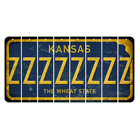 Kansas The Wheat State Cut License Plate Strips (Set of 8) Z