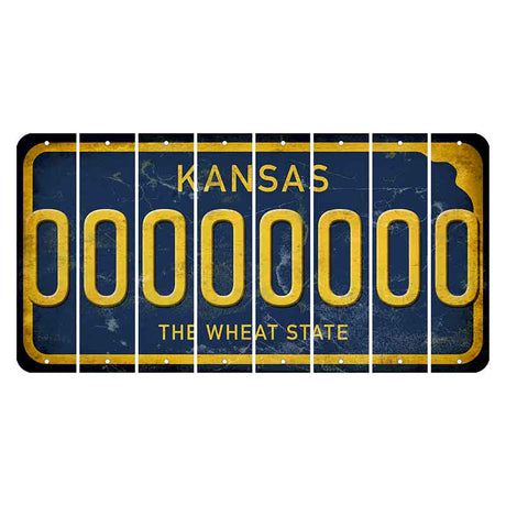 Kansas The Wheat State Cut License Plate Strips (Set of 8)