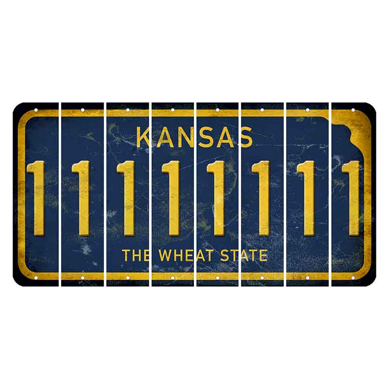 Kansas The Wheat State Cut License Plate Strips (Set of 8) 1