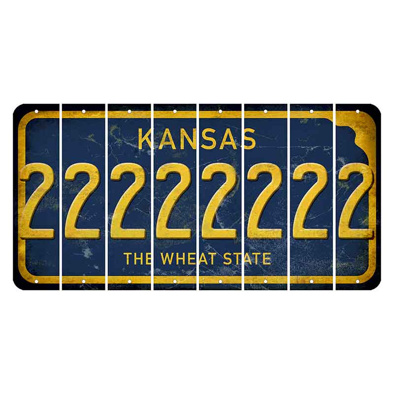 Kansas The Wheat State Cut License Plate Strips (Set of 8) 2