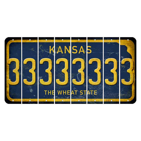 Kansas The Wheat State Cut License Plate Strips (Set of 8) 3