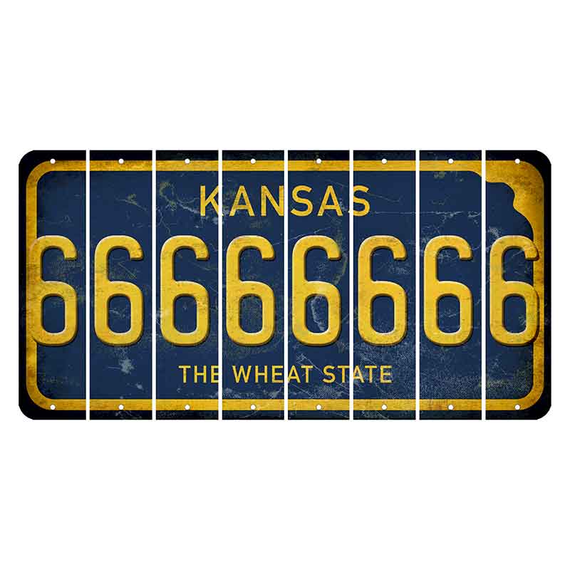 Kansas The Wheat State Cut License Plate Strips (Set of 8) 6