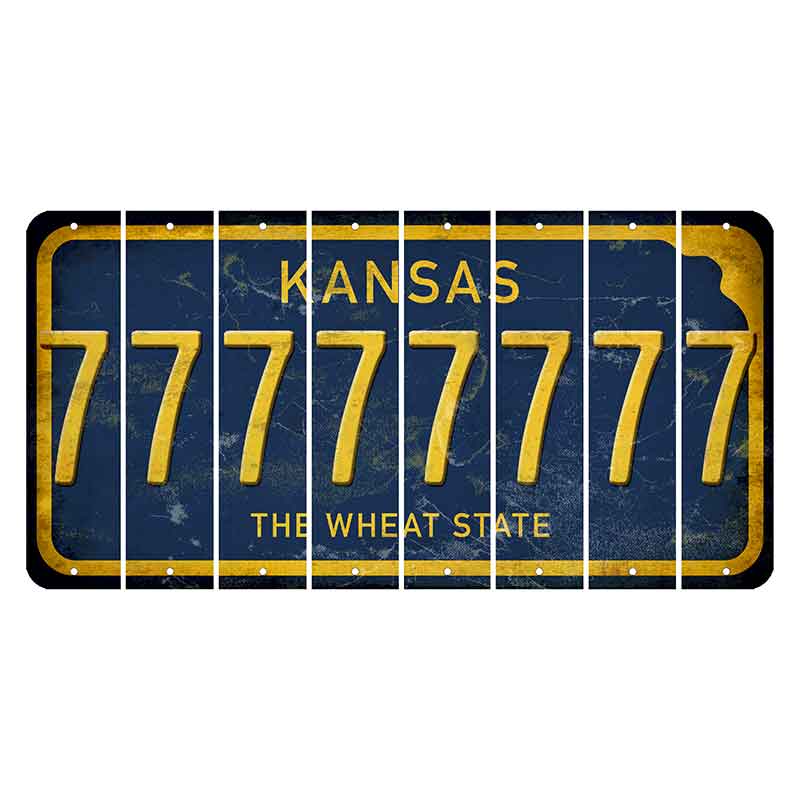 Kansas The Wheat State Cut License Plate Strips (Set of 8) 7