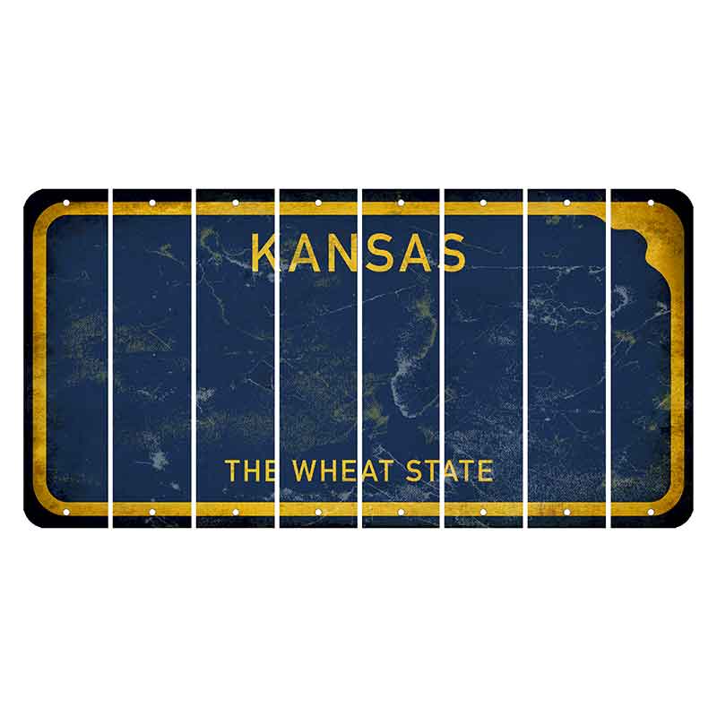 Kansas The Wheat State Cut License Plate Strips (Set of 8) Blank