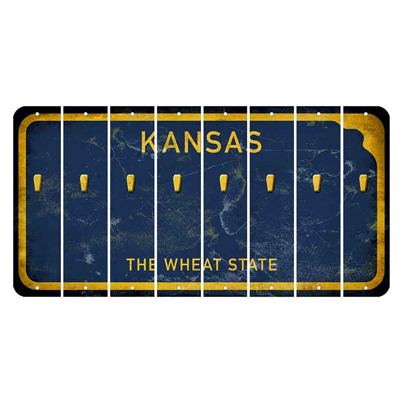 Kansas The Wheat State Cut License Plate Strips (Set of 8) Apostrophe