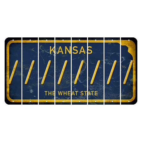 Kansas The Wheat State Cut License Plate Strips (Set of 8) Forward Slash