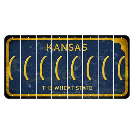 Kansas The Wheat State Cut License Plate Strips (Set of 8) Parenthesis - Left