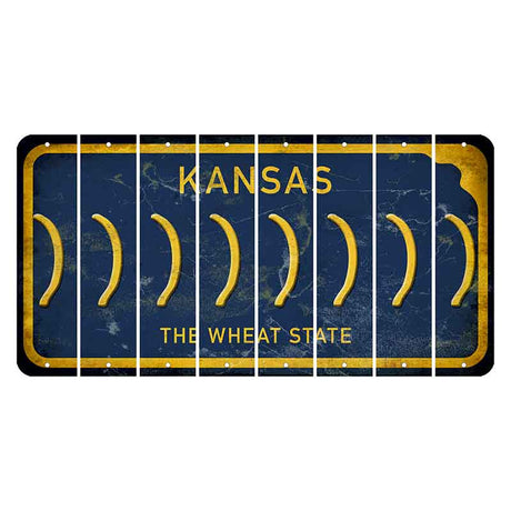 Kansas The Wheat State Cut License Plate Strips (Set of 8) Parenthesis - Right