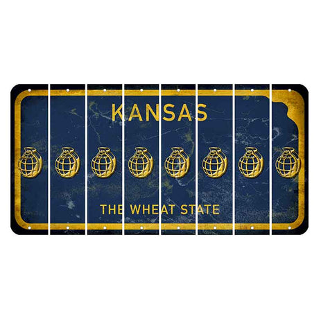 Kansas The Wheat State Cut License Plate Strips (Set of 8) Grenade