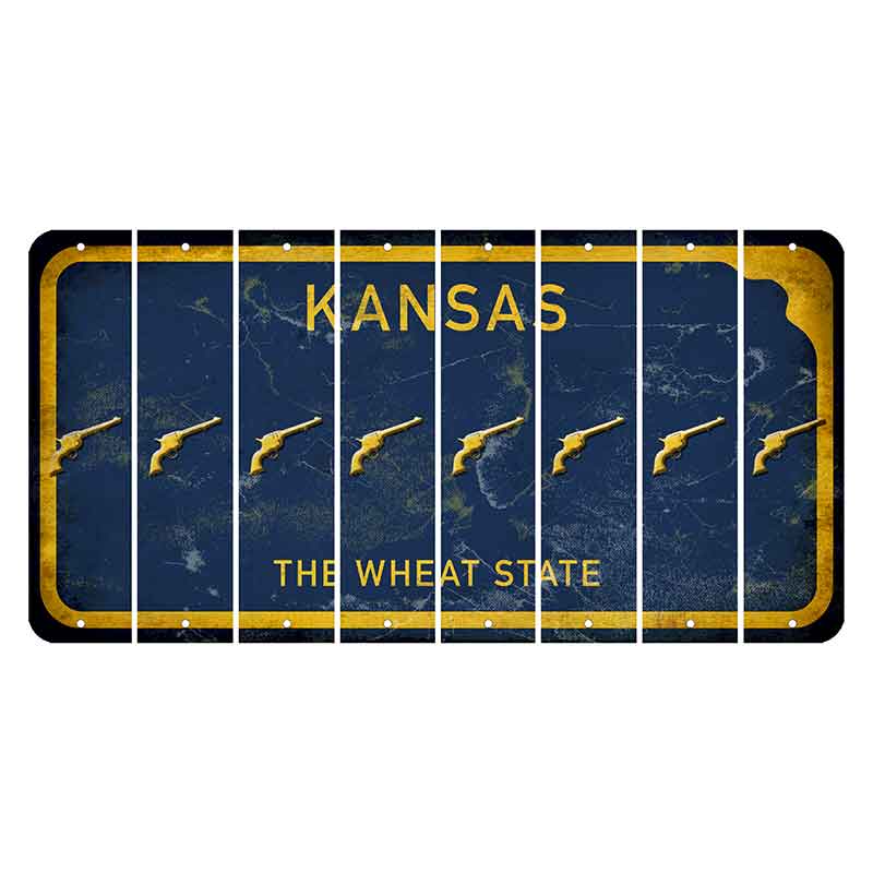 Kansas The Wheat State Cut License Plate Strips (Set of 8) Revolver