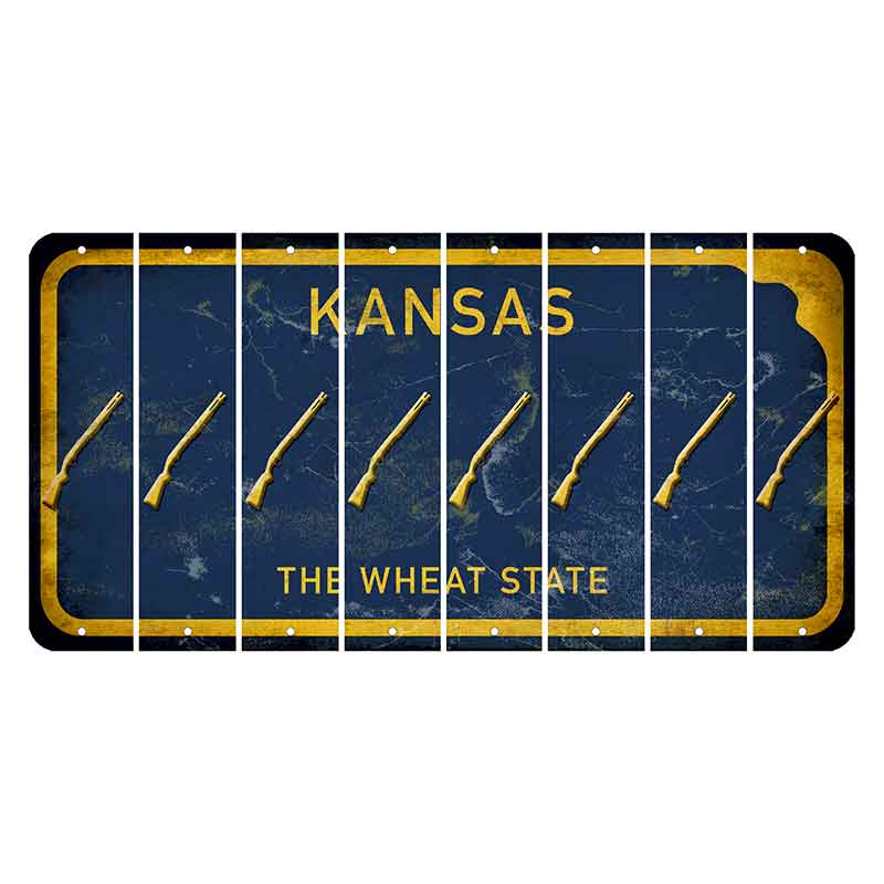 Kansas The Wheat State Cut License Plate Strips (Set of 8) Shotgun