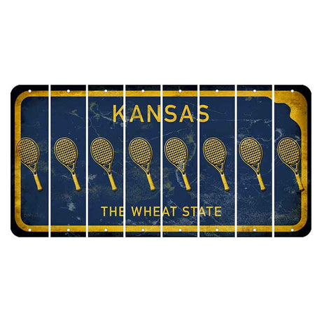 Kansas The Wheat State Cut License Plate Strips (Set of 8) Tennis Racket