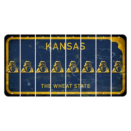 Kansas The Wheat State Cut License Plate Strips (Set of 8) Santa Claus