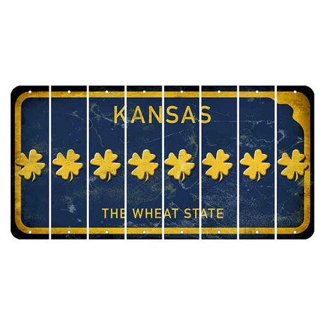 Kansas The Wheat State Cut License Plate Strips (Set of 8) Shamrock