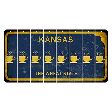 Kansas The Wheat State Cut License Plate Strips (Set of 8) Coffee Mug