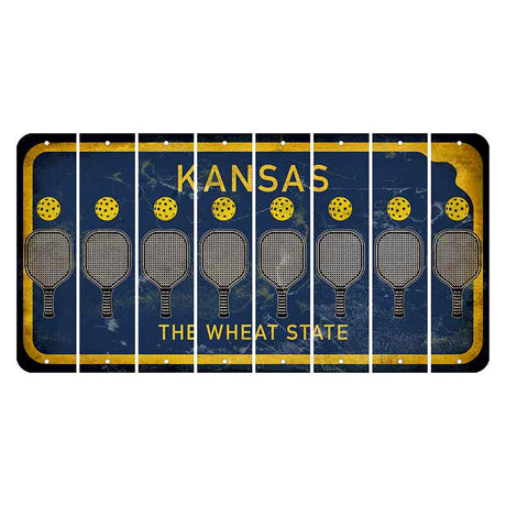 Kansas The Wheat State Cut License Plate Strips (Set of 8) Pickleball