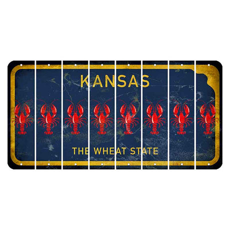 Kansas The Wheat State Cut License Plate Strips (Set of 8) Lobster