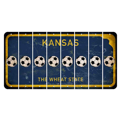 Kansas The Wheat State Cut License Plate Strips (Set of 8) Soccerball