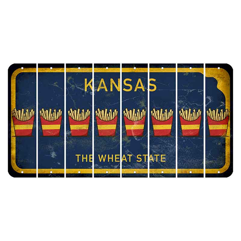 Kansas The Wheat State Cut License Plate Strips (Set of 8) French Fries