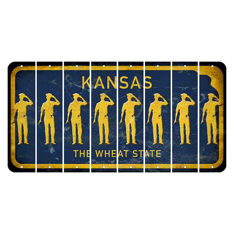 Kansas The Wheat State Cut License Plate Strips (Set of 8) Police Officer