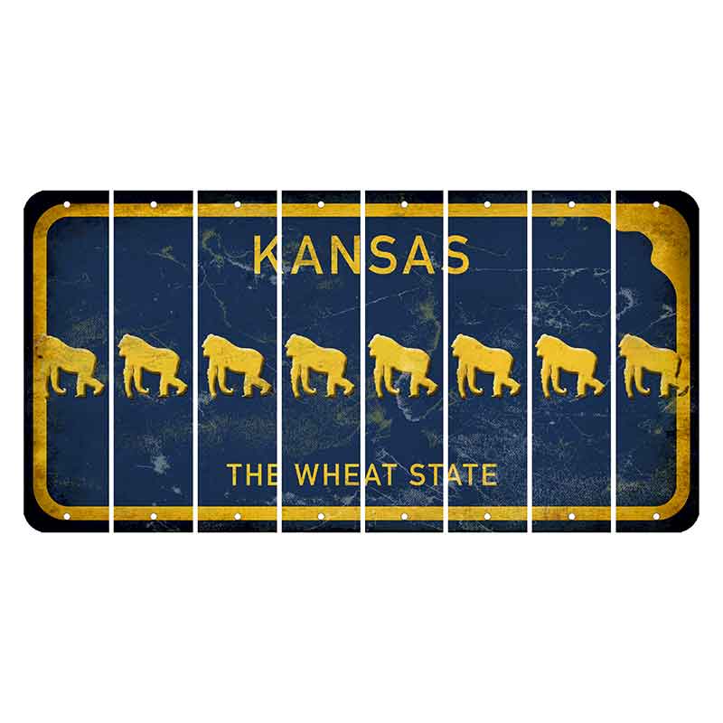 Kansas The Wheat State Cut License Plate Strips (Set of 8) Gorilla