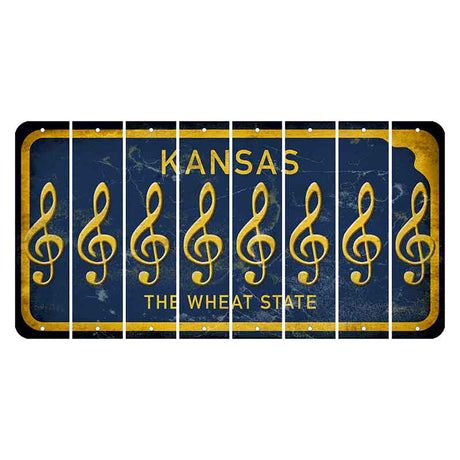 Kansas The Wheat State Cut License Plate Strips (Set of 8) Music Note