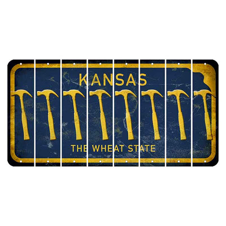 Kansas The Wheat State Cut License Plate Strips (Set of 8) Hammer